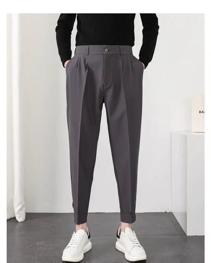 Men's Summer Loose Fit White Casual Trousers