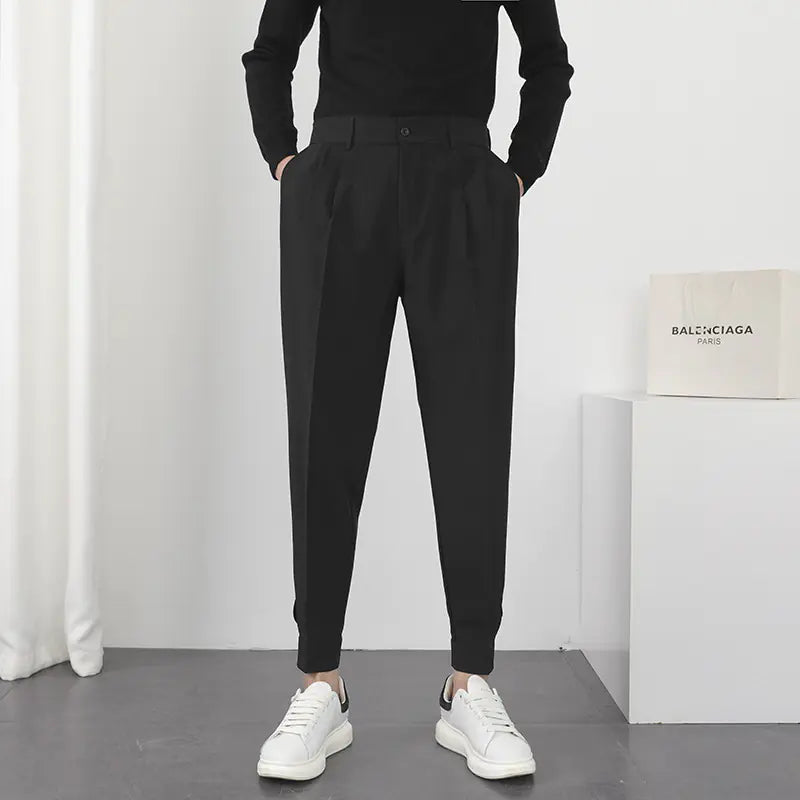 Men's Summer Loose Fit White Casual Trousers