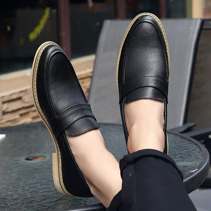 Spring New Men's Leather Dress Shoes for Business Casual