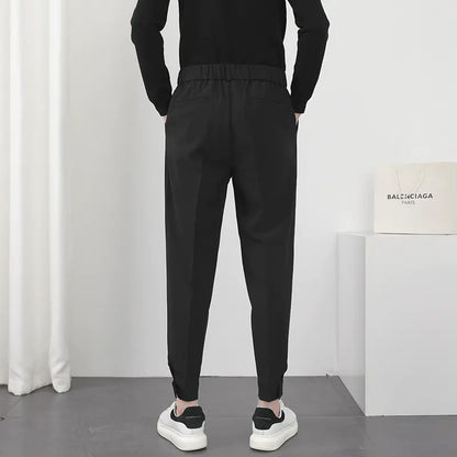 Men's Summer Loose Fit White Casual Trousers