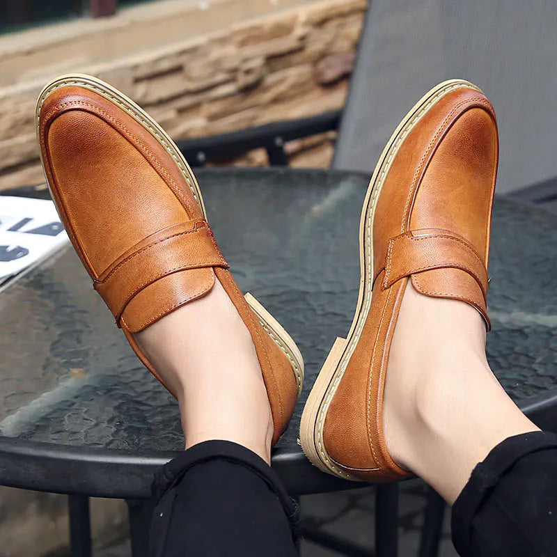 Spring New Men's Leather Dress Shoes for Business Casual
