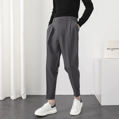 Men's Summer Loose Fit White Casual Trousers